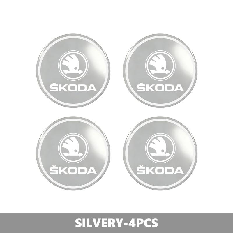 Rjhwp8 For Skoda 4PCS 56mm Car Wheel Tire Hub Center Sticker Badge Accessories Octavia A5 A7 RS Fabia Superb Rapid Karoq