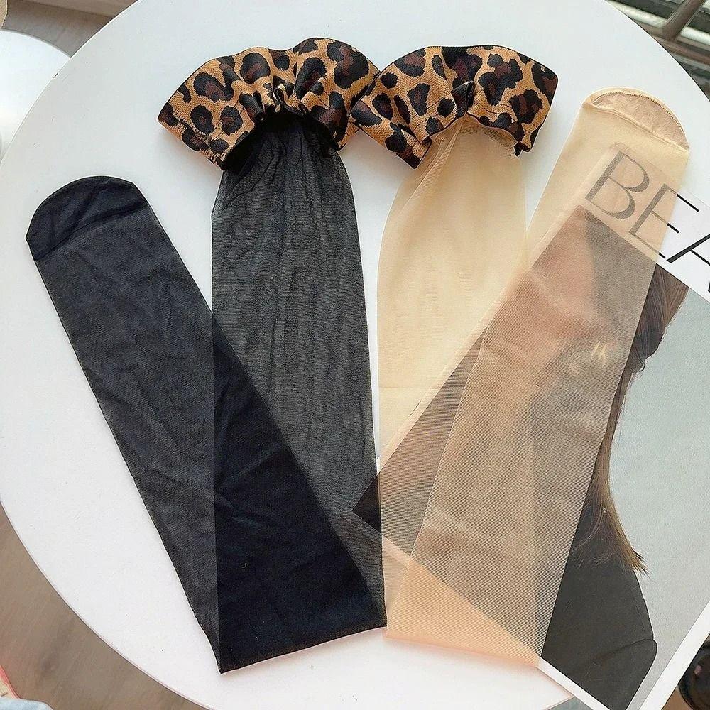 Leopard Patchwork Leopard Tube Stockings Transparent Shiny Over Knee Socks  Women's Lingerie