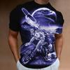 Camiseta masculina de moto vintage, estampa 3d, estampa clássica, manga curta, carta, tops, roupas masculinas, casual, streetwear