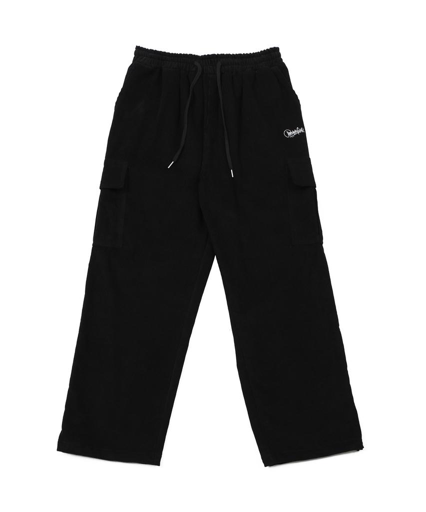 ARCANE FUNK Corduroy Cargo Wide Pants Black