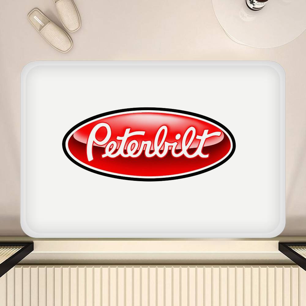 PeterbiltS Racing Car Banner Entrance Door Mat Washable Non-Slip Living Room Sofa Chairs Area Mat Kitchen Welcome Doormat