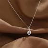 Módní 925 Sterling Silver Kulatý Zirkon Náhrdelník Minimalistický Styl Přívěsek Choker Přívěsek Párty Dárek Pro Ženy Jemné Šperky