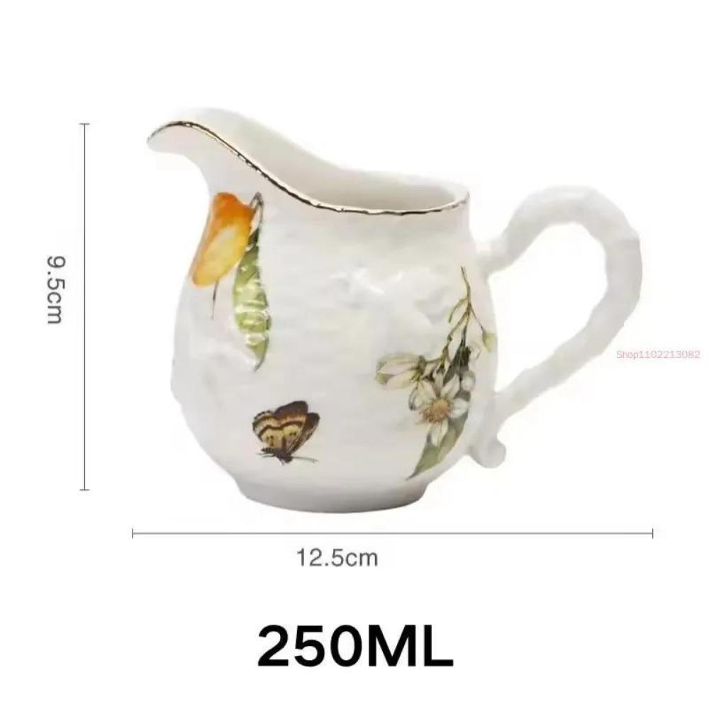 European Style Lemon Pattern Cups, Tea Cup Saucers Steak Plate Bowl Plate Dinnerware, Cute Coffee Mug Afternoon Tea Tableware