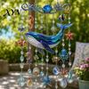 Langlebiger Acryl-Sonnenfänger Meeresbewohner Fensterhänger, Buntglas-Stil Meeresschildkröte Wal Delfin Sonnenfänger Strand-Thema Heimdekoration mit Kristall