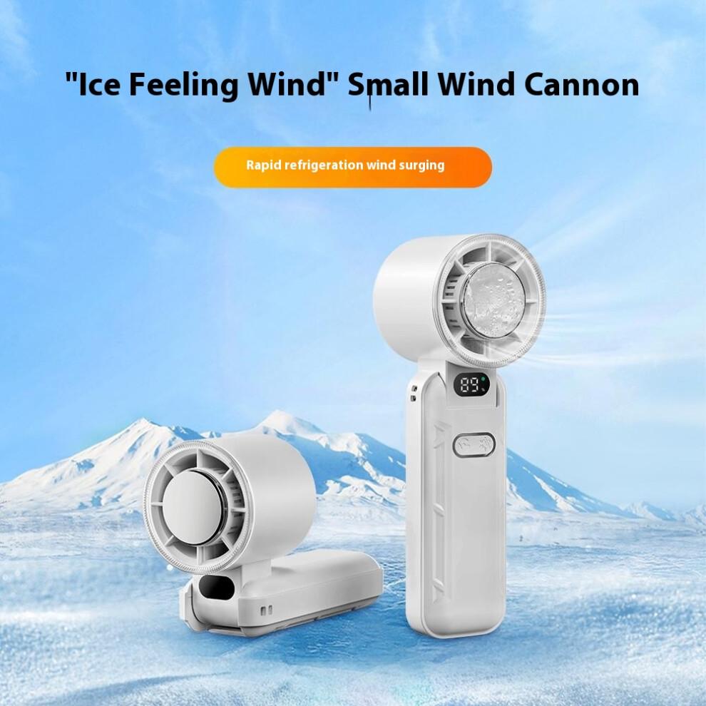 (Weiß) RD21 USB Handventilator Wiederaufladbar Turbo Faltbarer Mini-Ventilator Tragbarer Schreibtisch-Kühlventilator