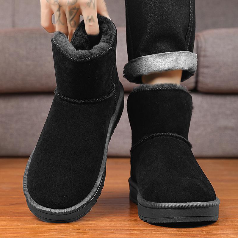 Chaussures d'hiver pour couple grande taille à la mode, légères, épaisses et chaudes avec peluche, en coton haut de gamme et bottes de neige 36-45