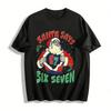 Santa Says Six Seven Retro Style Christmas Themed Casual Top Pure Cotton T-shirt