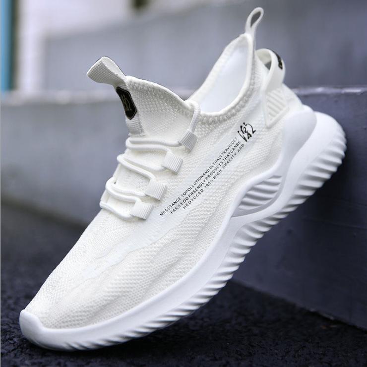 Manufacturer's New Men's Casual Shoes Breathable Sports Running Shoes Soft Sole Trend Lightweight Flying Woven Shoes