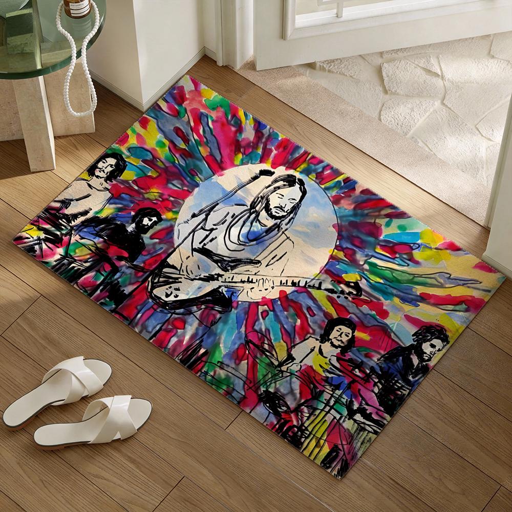 Psychedelic Pop Band T-Tame Impalas Floor Mat Soft Flannel Non-Slip Door Mat - Thickened Rug for Living Room Home Decor