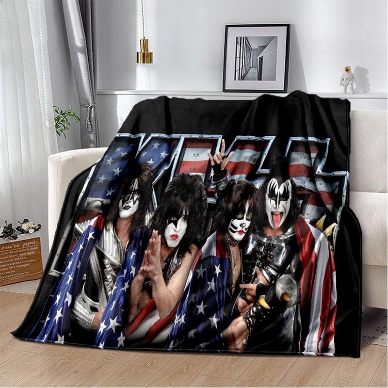 Coperta banda rock band Kiss Moda Flanella Morbida Pile Coperta Plaid Bambini e Adulti Regalo Divano Viaggio Campeggio