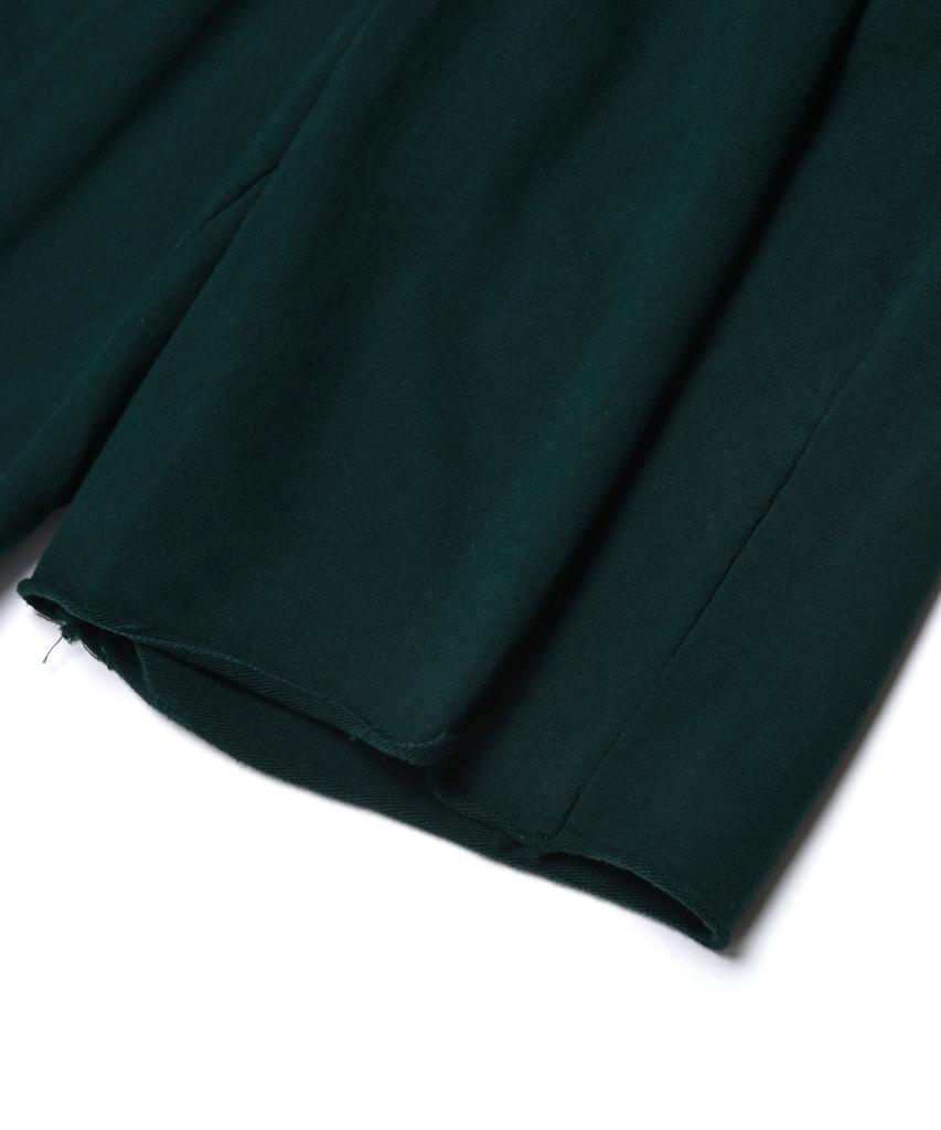 ANNOT Cutoff Wide Half Sweatpants Deep Green