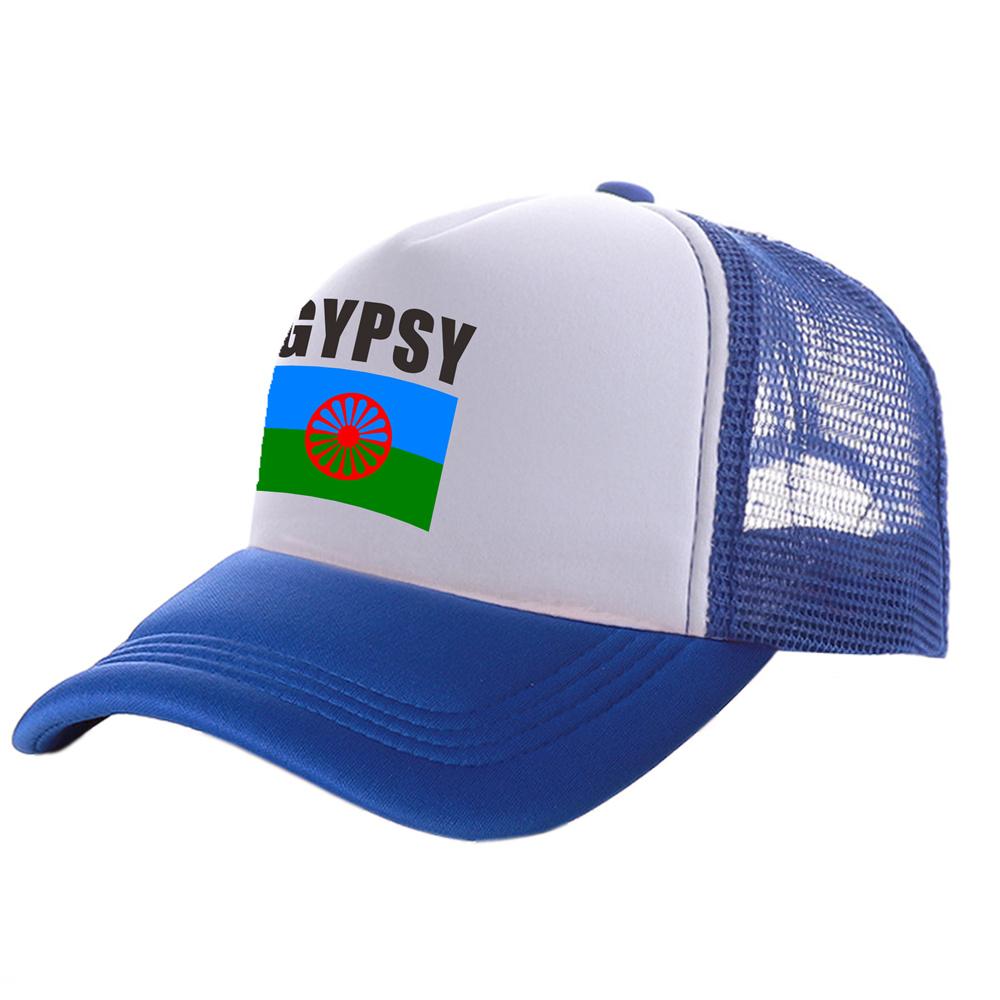 Rom Gypsy Romani Trucker Caps Unisex Country Flag Hat Baseball Cap Cool Summer Unisex Mesh Net Caps