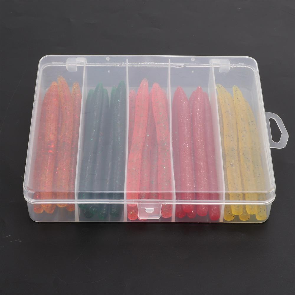 with Reflective Sequins Worm Baits PVC Fishing Lures Durable Artificial Bait  For Perch Fishing