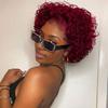 Peruca curta afro cacheada feminina, fofa, natural, punk, fibra de alta temperatura, resistente ao calor, feminina, preta, vinho, vermelho, loira, ondulada, cabelo sintético