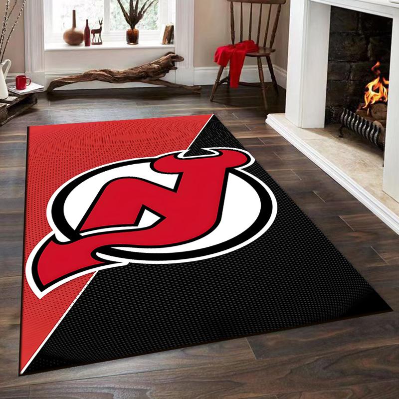 Red Devil Logo Design Rug Non-slip Rug Suitable for Living Room and Bedroom Sofas