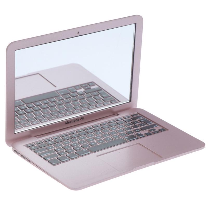 Dívka Mini Kapesní Laptop Tvar Makeup Čiré zrcadlo Baby Zrcátka Hračka