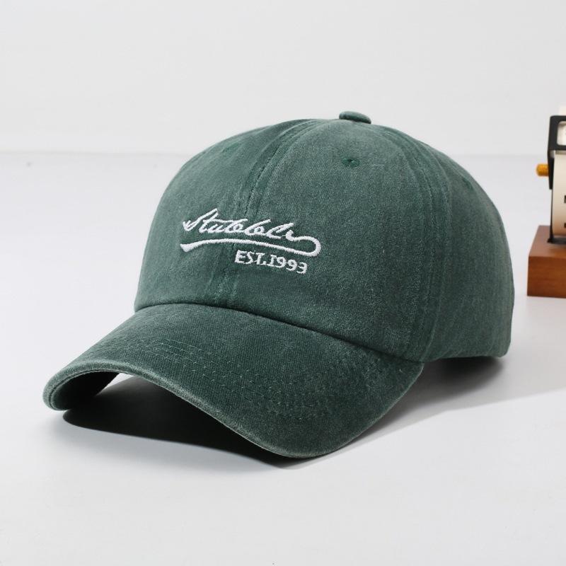 Outdoor letter cotton small embroidery E new personalized ST washed baseball cap cap embroidery old