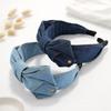 Light Luxury Denim Knotted Headband Wide-Brimmed Ins Bow Hairband Anti-Slip Simple Hair Hoop Women's Hair Accessories