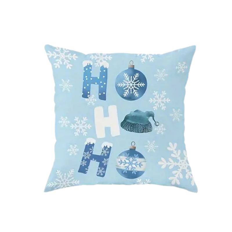 Blue Snow Scene Ins Three-dimensional Pillow Nordic Santa Claus Pillow Decorative Living Room Sofa Pillow Case Pillow Bedroom