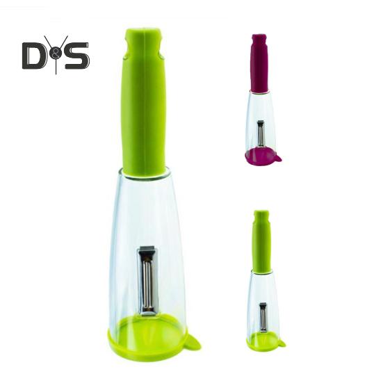 Handmatige groenteschiller Handige schilopslagfunctie Plastic fruitschraper Universele voedselschiller