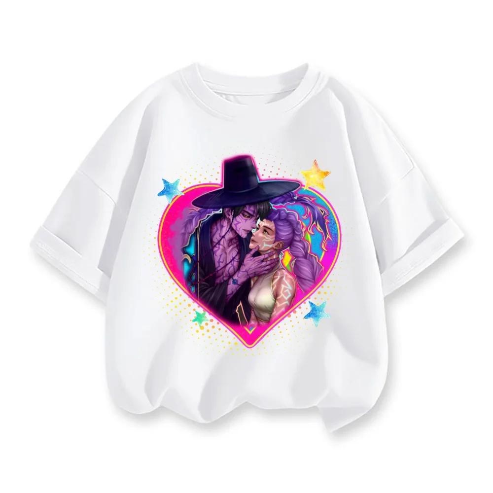 Cute Cartoon Saja Boys T-shirts Boys Girls Short Sleeve T-shirt Tops Anime Kpop Demon Hunters T Shirt Children's Clothing