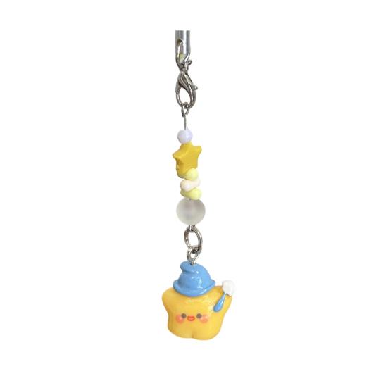 Decorative Pendant Cartoon Star Beaded Charm Portable Bag Pendant with Lanyard Mobile Phone Hanging Ornament