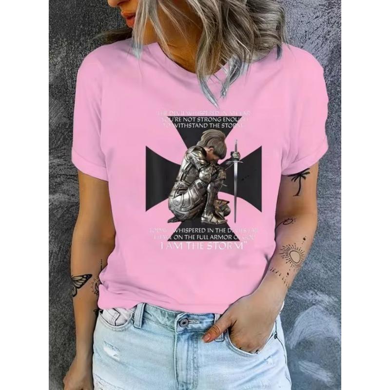 Trendy Women's 3D Letter Printed Summer New T-shirt Casual Personality Versatile Short Sleeved Outdoor High-quality Top
