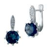 Brincos de prata de topázio azul de Londres 3,15 ct (2041245)