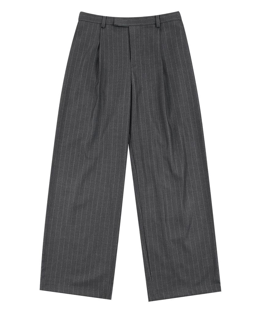 PRAIRIE Striped Wide Slacks (Gray)