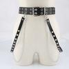 Punk Style Double Row Buttonhole Belt Decorative Belt Chain Strap Belt