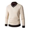 Men's Design Colorblocking Knit Sweater Youth Slim Commuter Sweater