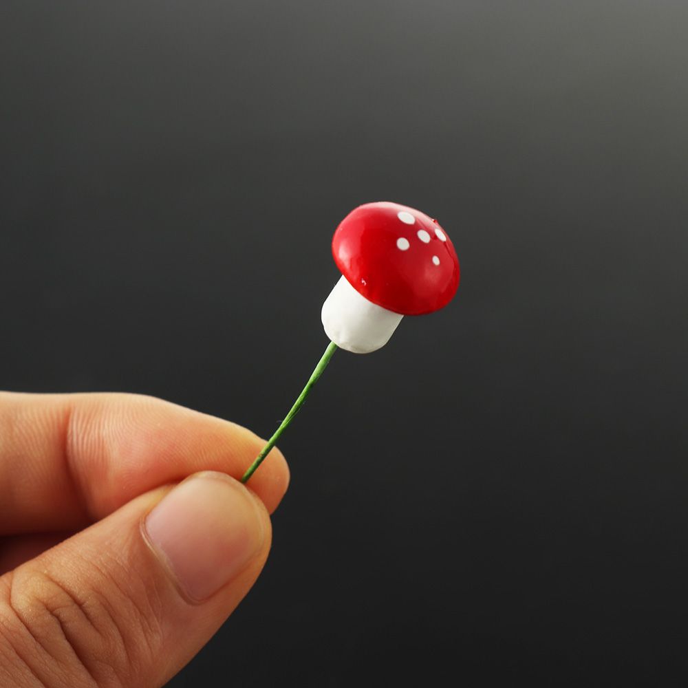 DIY Craft Stakes Resin Crafts Potted Plants Decor Artificial Foam Mini Mushroom Miniature Figurine
