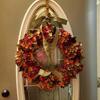 Artificial Fall Wreath for Front Door Rustic Hydrangea Floral Wreath with Bow