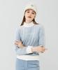 MONBIRDIE GOLF Soft Velvet Stretch Velvet Ribbed Mock Neck Brushed T-Shirt _Blue