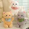 Sheep Cat with Bib Plush Cute Soft Sweet Lovely Stuffed Animal Look Doll Birthday Festival Gifts for Children Kids Decor