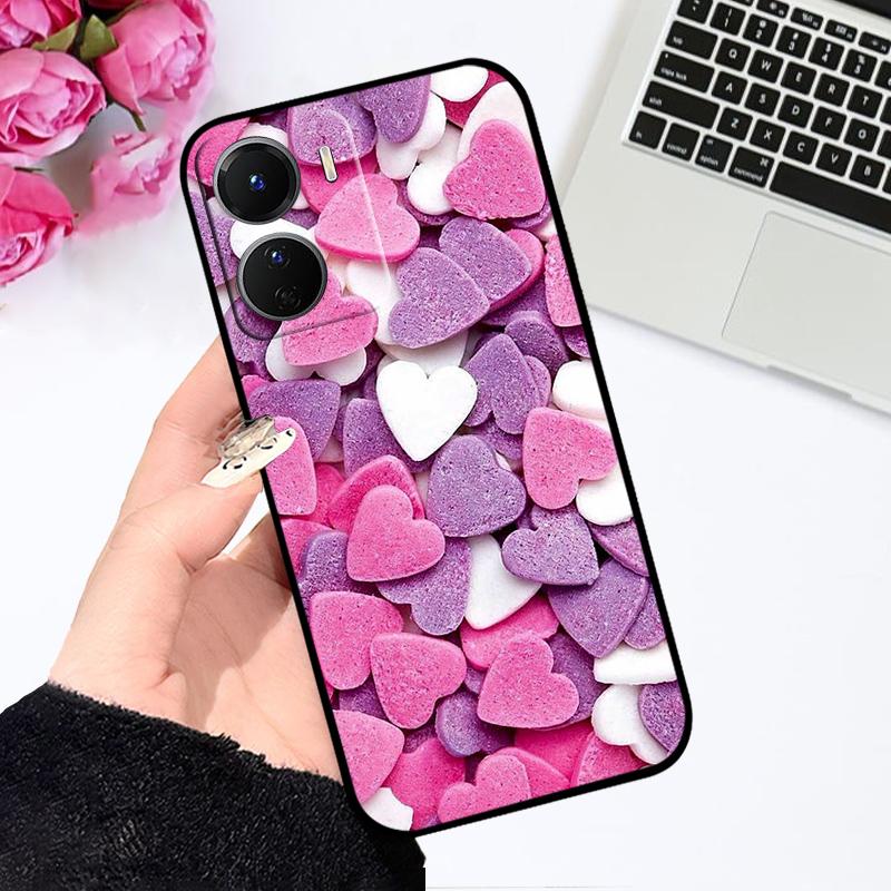 Case For Y56 Y35 Y53T 5G Fundas Cute Fashion TPU Soft Silicone Black Matte Phone Cover For Vivo Y16 4G V2204 V2214  Coque Bumper