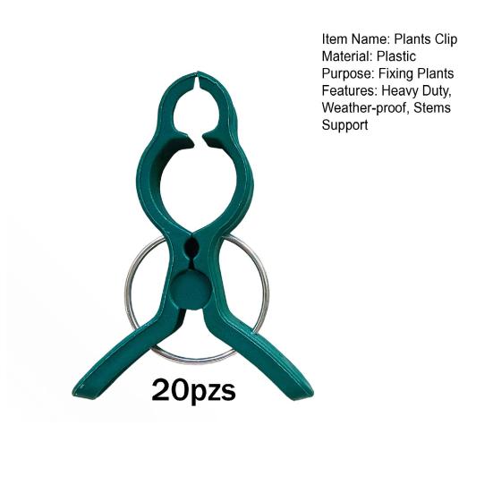 20Pcs Plant Fixing Clips Heavy Duty Weather-proof Universal Indoor Outdoor Garden Climbing Plants Flowers Stems Support Plastic