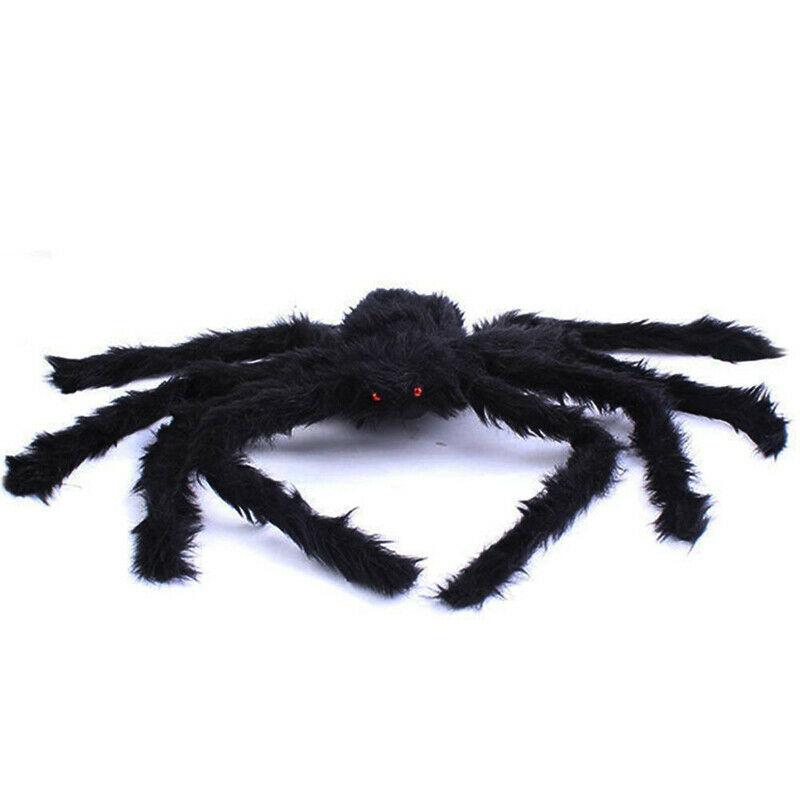 30-200CM Hairy Giant Spider Decoration Halloween Prop Haunted House Party Decor Plush Stuffed Toys Dolls