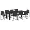 Garden Dining Set 9 Pcs Black 200 X 80 X 73 Cm