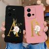Vivo V20 V23 Pro V23E V25E V27 Pro V20SE V21E V19 Neo lüks darbeye dayanıklı kapak kamera koruma çiçek harfler yumuşak silikon Vivo tampon için