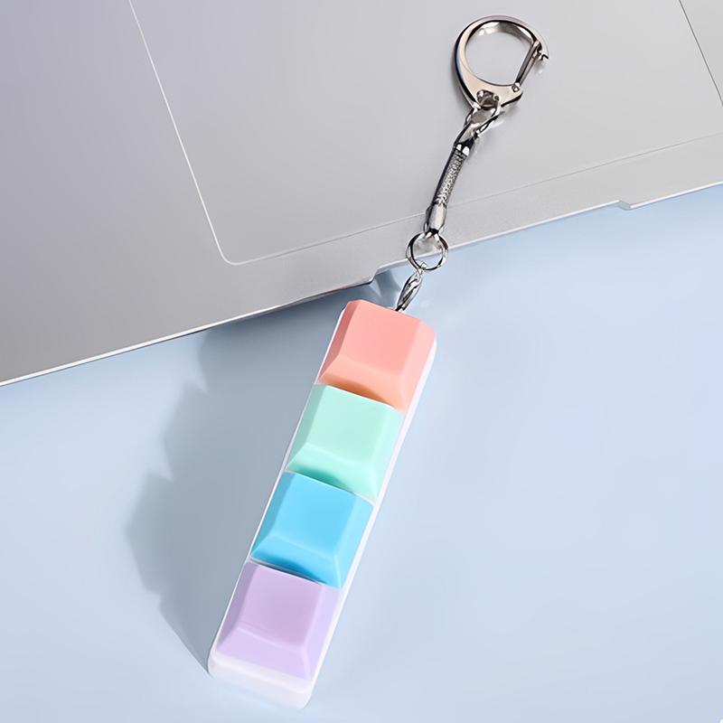 Creative Decompression Keyboard With Macaron-Shaped Keycaps Decompression Keychains And Small Toy Pendants