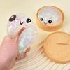 Glitter Dumpling Squishy with Box Dumplings Sensory Steamer Soft TPR Dough Ball for Decompression Fidget Toy Stress Relief Gift