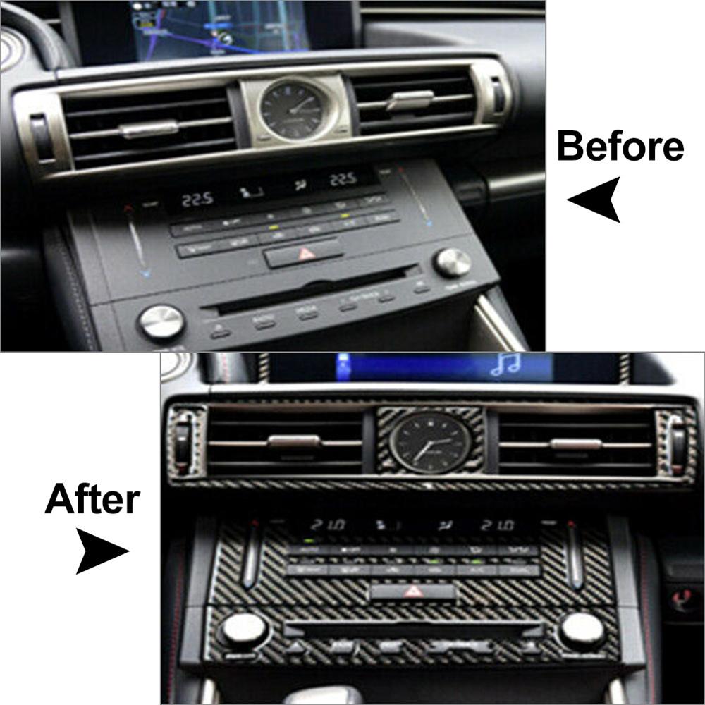 Luftauslass AC & CD Panel Abdeckung Zierleiste Kohlefaser Für Lexus IS250 IS350 2014-2018