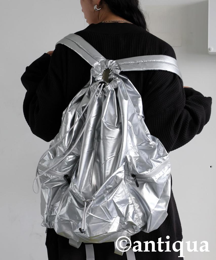 Antiqua Women's Backpack, Large Capacity, Lightweight, PJ-01403, Size 55, Silver