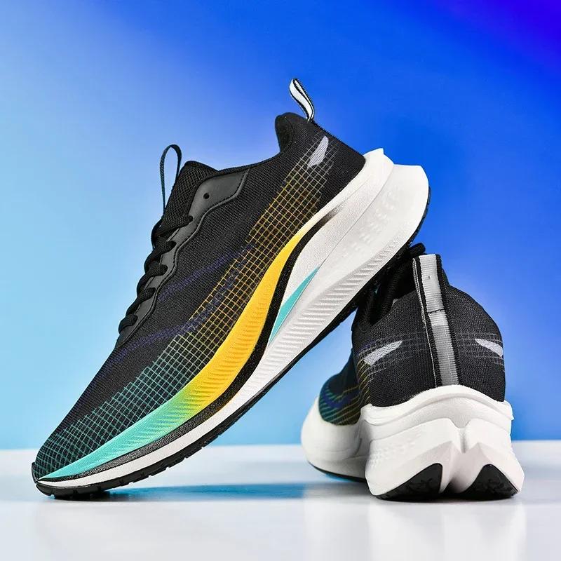 Men Women Summer Sports Sneakers Breathable Lightweight Comfortable Marathon Air Cushion Carbon Plate Running Shoes Women's Athletic Nonskid