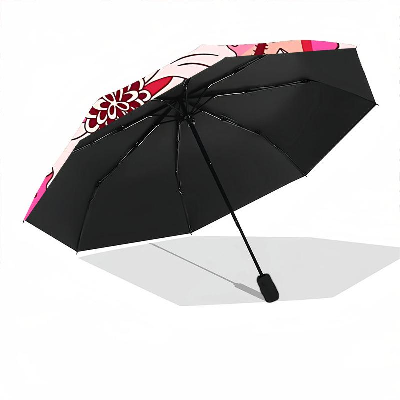 1pc Floral Pattern Automatic Open/close Folding Umbrella, Compact Portable Travel Umbrella, Cute Umbrella, Durable Construction yy260328020