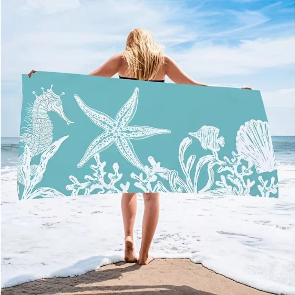 Colorful Printed Beach Towel, Soft Microfiber Quick Dry Absorbent Towel for Beach Pool Camping Travel Bath Towel Hand Towel