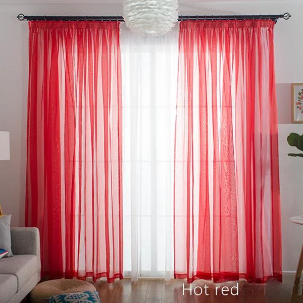 Simple Style Romantic Home Decoration Perspective Curtains Living Room Window Curtains Tulle Sheer Curtains Window Screening 1pc