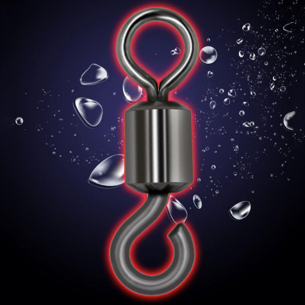 100PCS Copper Opening 8 Shape Swivel Black High Strength Fishing Connector Multi Sizes Fishing Rolling Swivel Connector