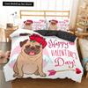 Cute Animal Bedding Set Cartoon Pug Dog Duvet Cover Sets Kids Comforter Cover Queen King Twin Single Size Polyester Quilt Cover